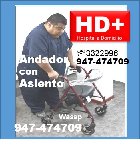 Andador con Asiento y 4 ruedas para Personas Mayores