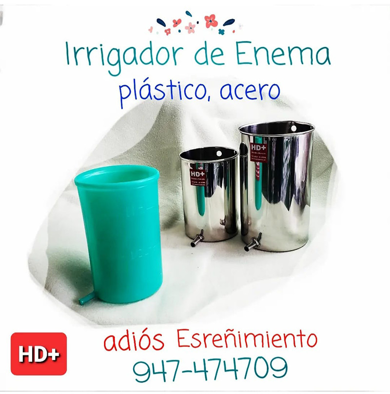 Irrigador para enema en Acero Quirúrgico