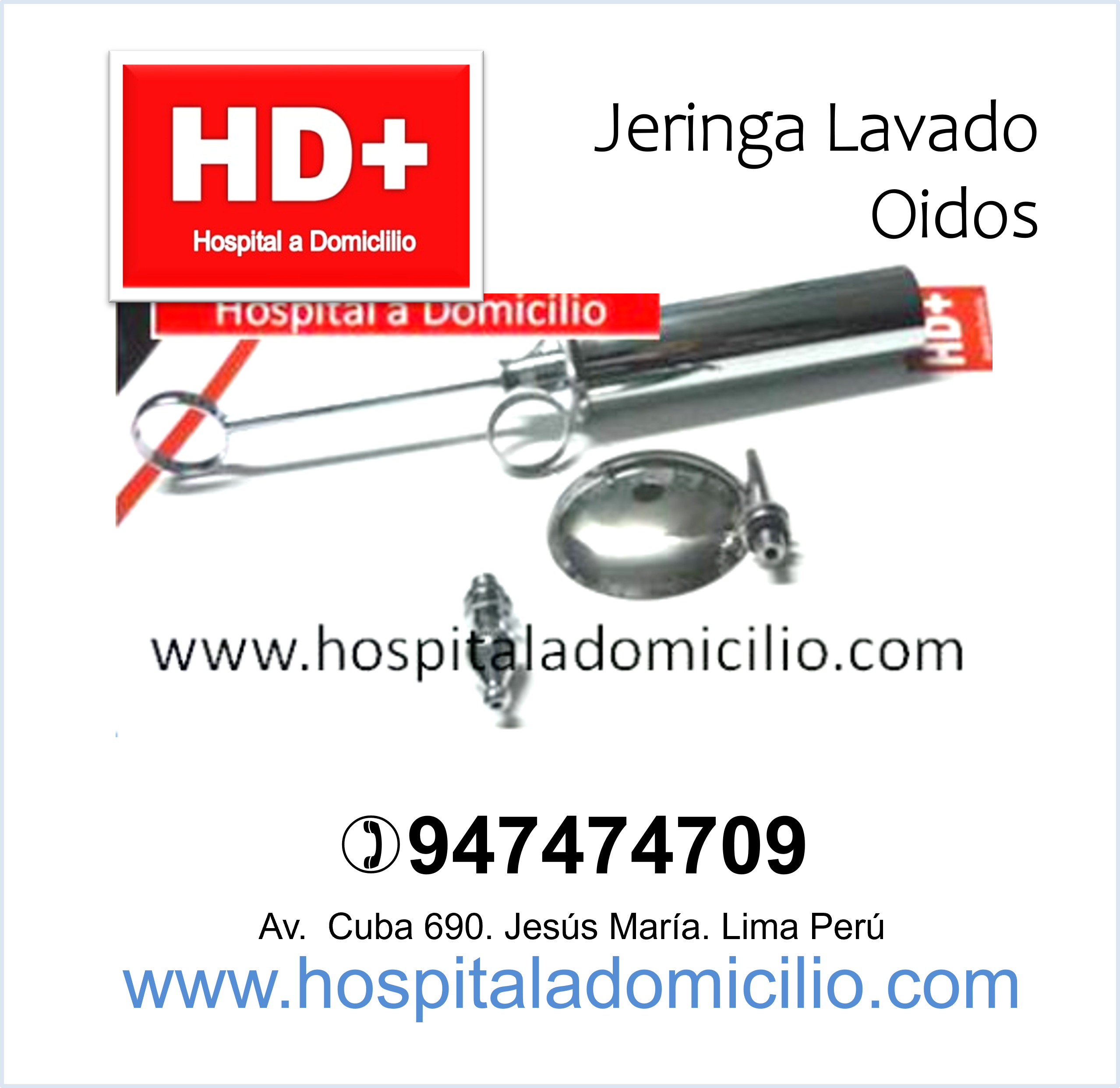 Jeringa Lava Oidos en Acero Quirúrgico