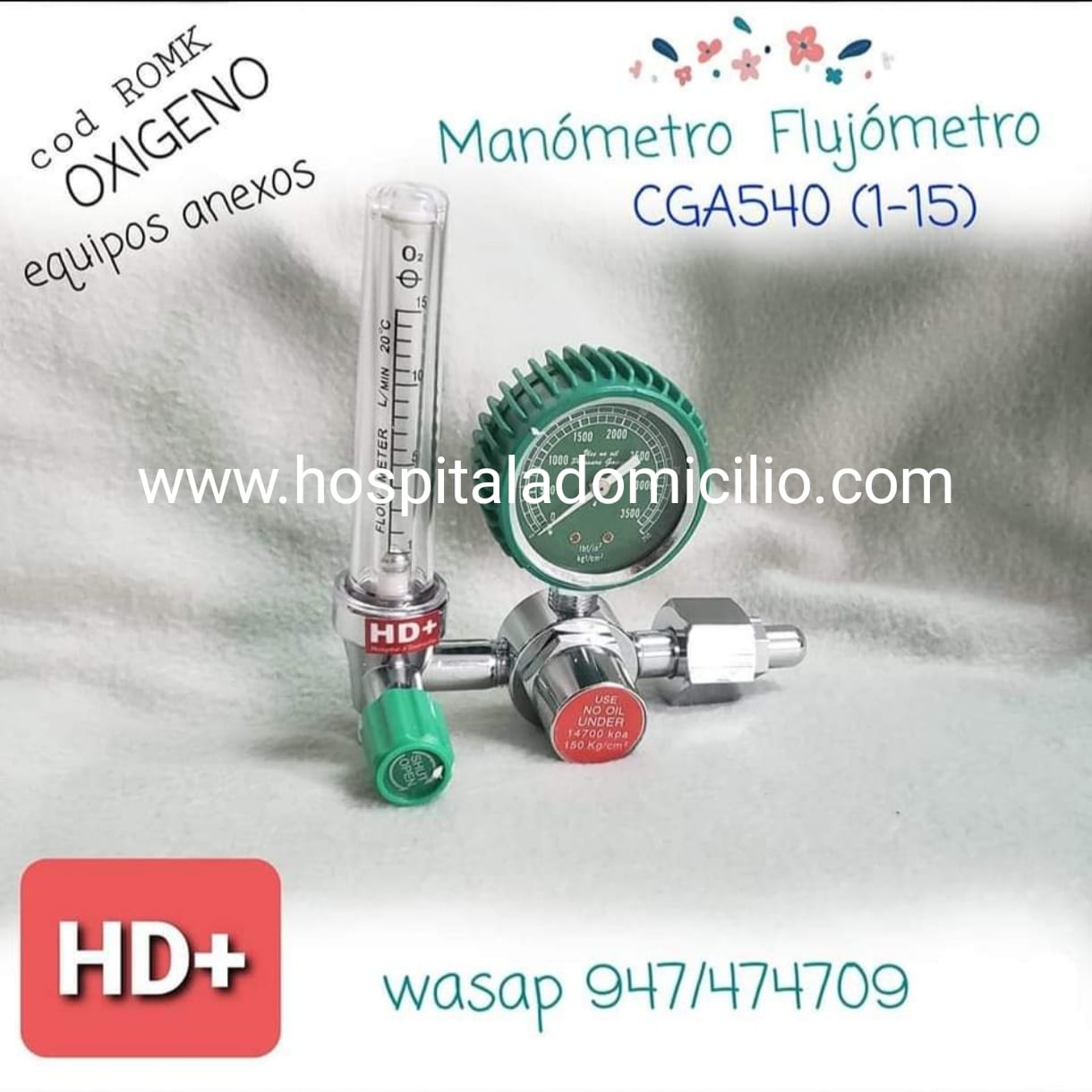 Regulador de Oxigeno con Flujometro