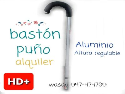 Baston de puño curvo de aluminio