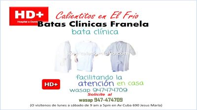 BATA CLINICA de FRANELA