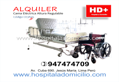 Alquiler de Cama Clinica Eléctrica Altura Regulable CE3R45