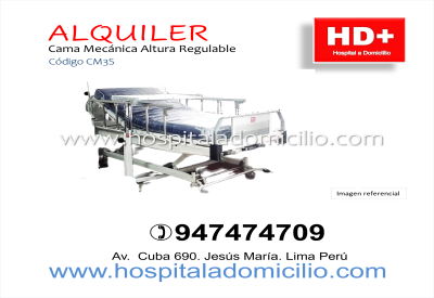 Alquiler Cama Clínica Mecánica Altura Regulable CM3RS