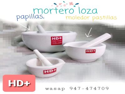 Mortero de Loza. MOLEDOR de PASTILLAS